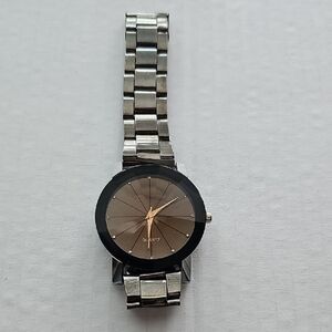 Silver and Black Quartz Men's Watch